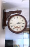 汉时（Hense）欧式双面挂钟客厅创意现代两面时钟时尚创意木质挂表石英钟HDS17 A款棕色中号 实拍图