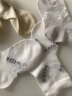aqpa婴幼儿袜子纯棉新生儿薄款宝宝女童男童夏季男孩儿童棉袜透气        浅绿+浅灰+白色   6-18个月 实拍图