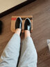 百林猴小皮鞋春秋真软皮内增高女鞋单鞋休闲厚底学生套脚黑色乐福鞋鞋子 黑色 35 实拍图