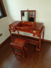 虎大师红木家具非洲花梨（学名：刺猬紫檀）小户型中式化妆梳妆台卧室收纳柜带镜子 A款梳妆桌配凳子（不带储物格） 实拍图