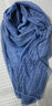 庭睿 秋冬季围巾女棉麻纯色蕾丝百搭日系丝巾春秋长款披肩保暖围脖 牛仔蓝 实拍图