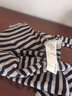 无印良品 MUJI 女式  罗纹高领毛衣 W9AA870 长袖针织衫 燕麦色X横条 S 实拍图