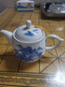 祥燕（xiangyan）500毫升瓷器茶壶陶瓷一斤装耐热办公茶壶滤网泡茶壶家用田园风白瓷 早茶壶500ml山水(带过滤网） 实拍图