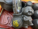 正扬紫砂壶茶具套装家用整套高档功夫泡茶器陶瓷茶杯商务办公礼品茶盘 紫砂龙壶舍得六杯+福猪+长胡琴黑 实拍图
