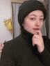 目丸网红时尚暗黑系堆堆帽子女毛线帽潮韩棉帽百搭冷帽月子针织帽秋冬 黑色 双面针织 55-60cm(有弹力) 实拍图