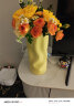 墨斗鱼陶瓷客厅卧室餐桌花瓶插花器哑光莫兰迪黄高26cm 实拍图