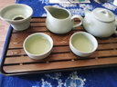 肖字和德 紫砂陶瓷功夫茶具套装 家用办公简约实木茶盘 抽屉式密胺茶盘 汝窑-宁静致远茶盘 实拍图