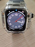 DRESSELF苹果手表表带apple iwatchS8/9/10/11ultra透明改装硅胶手表壳表带一体式壳 适用于苹果 透明壳+黑表带+蝴蝶扣 45mm（s7/8/9） 实拍图
