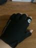 洛克兄弟（ROCKBROS） 骑行手套自行车半指手套春夏男女防滑透气山地车骑行装备 黑色(海绵掌垫 防滑皮革 男女可用) S码 实拍图