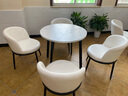 圣森源 休闲桌椅组合洽谈桌椅组合现代会客接待桌椅4s店奶茶店小圆桌椅 白皮椅+白石根圆桌 一桌四椅 配80cm圆桌 实拍图