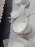 云鸿陶瓷10个米饭碗家用吃饭学生碗 中式碗筷套装陶瓷餐具 小汤碗勺可微波 10碗10筷(粉黛) 20头 实拍图