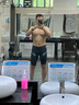 TOSWIM拓胜专业泳裤男五分及膝温泉游泳沙滩裤防尴尬可下水 黑夜极光L 实拍图