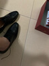 【发顺丰空运】上顿丹尼男鞋商务休闲正装皮鞋英伦隐形内增高6cm8cm大码47小码三接头牛津鞋新郎婚鞋 黑色 45 实拍图