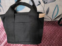 K兔手提包女多功能帆布单肩收纳包袋日系文艺便当包简约休闲帆布小包 黑色小号（手提款） 实拍图