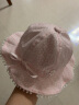 卡度熊（KADUXIONG）婴儿帽子春秋夏季韩版新款可爱宝宝遮阳盆帽儿童防晒薄款渔夫帽潮 小花粉色 3个月-3岁（建议头围36-52cm） 实拍图