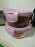 创得 耐热玻璃保鲜盒 微波炉烤箱专用饭盒 冰箱收纳密封便当盒玻璃碗 北欧粉圆425ml【活动只亏200套】 实拍图