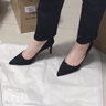 CHARLES&KEITH简约通勤尖头高跟鞋子女鞋休闲单鞋生日礼物女CK1-60280245-1 Black Textured黑色纹理 39 实拍图