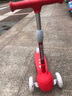 米高滑板车儿童可折叠可调高低带闪光三轮滑滑车踏板车2-3-12岁 小童红色 实拍图