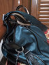 轩唯（Xuanwei）男包手提包男士休闲尼龙配真皮商务公文包大容量旅行单肩包斜挎包 蓝色大号 实拍图