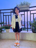 英氏（YEEHOO）女童外套儿童衣服开衫带帽上衣春装学院英伦风中大童装春季新款 净面带帽米白 130 实拍图