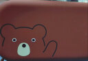 日本LIHIT LAB.喜利PUNILABO可爱卡通硅胶拉链收纳袋笔袋文具盒杂物袋创意日本铅笔盒 L棕熊 实拍图