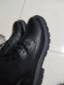 跨足行【牛皮】马丁靴男士秋冬季英伦高帮皮鞋增高黑色透气大码中帮皮靴 黑色8孔拉链【四季款】 44 码（=运动鞋45） 实拍图