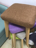 非洲鹰实木凳子饭桌凳时尚方凳创意小板凳家用餐凳布艺化妆凳梳妆凳 浅紫色 大号交叉凳45高 实拍图