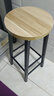 思臣 吧台桌家用高脚桌椅组合阳台小吧台简约现代咖啡桌长条桌子 黑架+浅胡桃色面 1个圆凳子/和店内桌拍，不单卖 实拍图