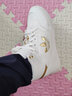 adidas DROP STEP XL休闲中帮篮球运动板鞋男女阿迪达斯三叶草   白/金/金黄色/一号黑   40 实拍图