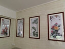 紫腾随轩梅兰竹菊挂画新中式四联壁画中国风四条屏客厅沙发背景墙画装饰画 图3 50*90cm*4红木色实木框 实拍图