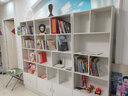 美舒庭 书架书柜组合落地简易带门学生简约多层置物架储物收纳架子 A款【暖白色】 实拍图