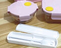 欣美雅（xinmeiya）可微波炉加热玻璃饭盒上班带饭专用保鲜碗保温便当盒学生餐盒 岩粉 980ml +400ml+包+餐具 实拍图