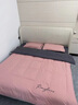 红豆家纺简约床上四件套水洗棉纯色刺绣床单被套家用宿舍三件床品套件 卡芙-浅豆沙+高级灰 四件套1.8 床单款 （被套200*230cm） 实拍图