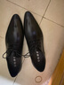 村哥牛皮休闲皮鞋男秋季商务尖头男士正装皮鞋英伦牛皮婚鞋 黑色 43 实拍图