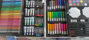 尔苗画画套装儿童玩具女孩绘画工具24色水彩笔画笔画板6-10岁生日礼物 双层铝盒套装145件套粉色 实拍图