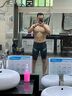 TOSWIM拓胜专业泳裤男五分及膝温泉游泳沙滩裤防尴尬可下水 黑夜极光L 实拍图