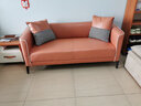 岸茂 布艺沙发网红轻奢两人位沙发小户型北欧双人卧室客厅科技布服装店门店休息小沙发 橘色科技布(升级海绵版) 双人位(加2抱枕) 124cm 实拍图
