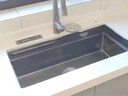 悍高（HIGOLD）厨房304不锈钢手工纳米水槽双阶梯水槽套餐洗碗池洗菜盆水槽套装 窄边68*43-裸槽 实拍图