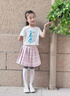 真维斯女童百褶裙学院风儿童裙子夏季女孩中大童格子短裙可爱jk裙 粉 140 实拍图