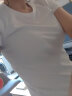 幻黛短袖t恤女夏季女装棉白色打底衫品牌纯色女士短袖新款印花白t恤女 白色款-圆领 XL【建议110-120斤】 实拍图