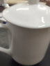 拜杰 茶杯 会议杯陶瓷盖杯水杯办公杯酒店商务喝茶开会杯子 350ml纯白 实拍图