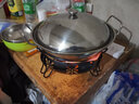 沉弗 加厚固体酒精炉不锈钢小火锅干锅学生宿舍液体便携家用套装 黑色锅22cm+勺筷+底座+壳 22cm 实拍图