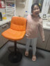 南皇（Nanhuang） 吧台现代升降椅子吧凳旋转吧椅前台收银台高凳子酒吧桌椅靠背椅 高款-橙色-黑色底盘 实拍图
