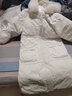 LEDE羽绒服女中长款2025年新款宽松冬季毛领轻薄新国标羽绒女士外套 泡泡袖米白色 M 建议130-160斤 实拍图
