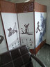 煦悦实木布艺屏风隔断现代中式简约屏风隔断折屏座屏玄关客厅餐厅书房宾馆酒店办公室阳台隔断屏风艾灸养生屏 天道酬勤 1.8米高x0.5米宽单面图案一扇 实拍图