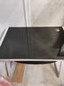 元优钢化玻璃电脑桌书桌稳固加大现代简约办公家用台式电脑桌游戏桌子 【圆角黑白】带键盘托 长100cm宽60cm高75cm 实拍图