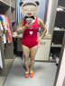 范德安（BALNEAIRE）女士高端小红心系列温泉连体泳衣女遮肚显瘦U型美背夏红色 L 实拍图