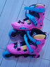 米高轮滑鞋儿童溜冰鞋直排轮旱冰鞋可调码休闲平花锁轮中小学教学鞋S6 粉色 锁轮+休闲平花双模式 L (37-40)8岁以上 实拍图