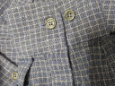 罗蒙（ROMON）纯棉磨毛长袖衬衫男春季新款中青年商务休闲易打理职业工装衬衣男 5C088081蓝条 L (175) 【建议130-140斤】 实拍图