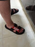 卡帝乐鳄鱼拖鞋男士休闲拖鞋浴室家居一字拖百搭凉拖鞋子 男 1492 黑红 43 实拍图